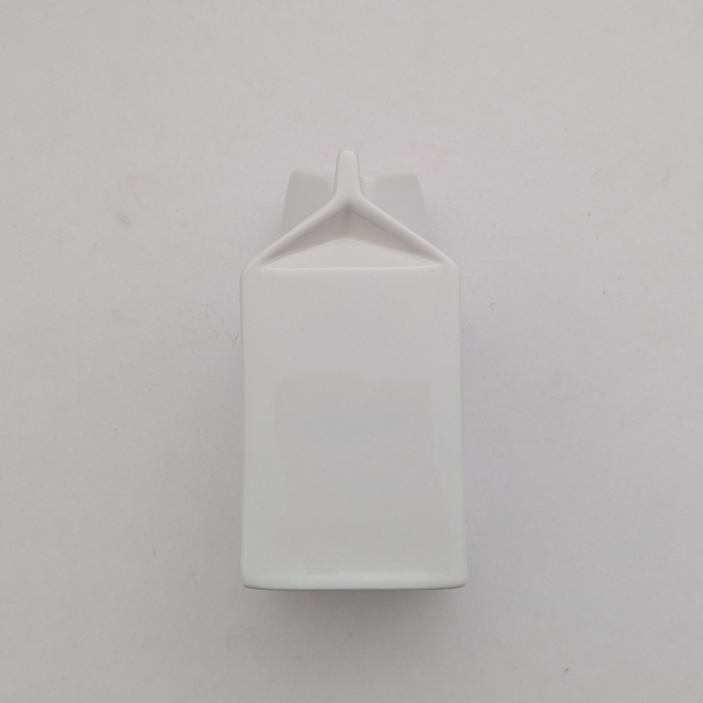 White Porcelain Milk Carton 12oz - Picture 4 of 4